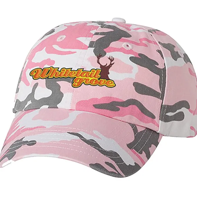 Cotton Washed Cap - Camo - Embroidered