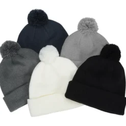 Cozy Rib Knit Pom Beanie