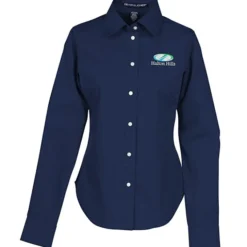 Crown Collection Solid Broadcloth Shirt - Ladies'