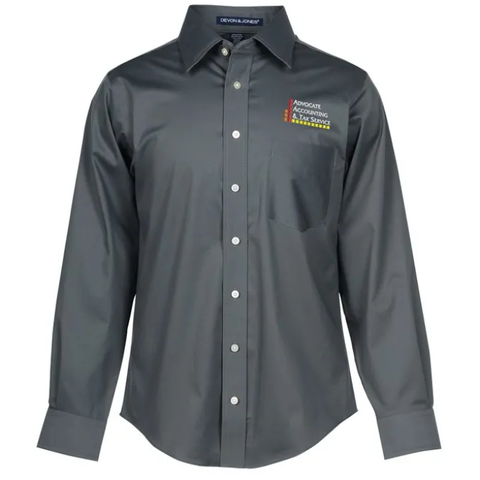 Crown Collection Solid Stretch Twill Shirt - Men's