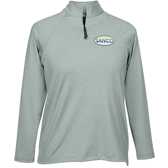 CrownLux Performance Micro Stripe 1/4-Zip Pullover - Ladies'