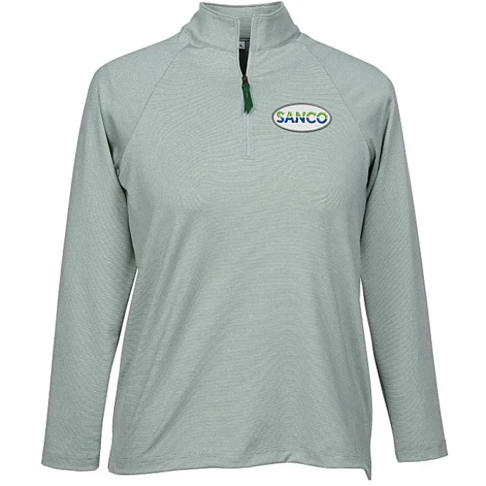 CrownLux Performance Micro Stripe 1/4-Zip Pullover - Ladies'