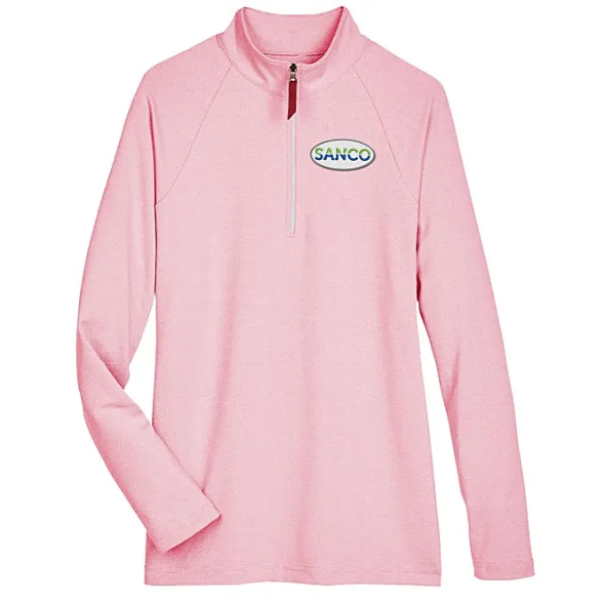 CrownLux Performance Micro Stripe 1/4-Zip Pullover - Ladies'
