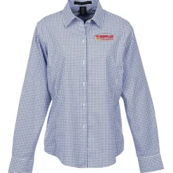 CrownLux Performance Micro Windowpane Shirt - Ladies'