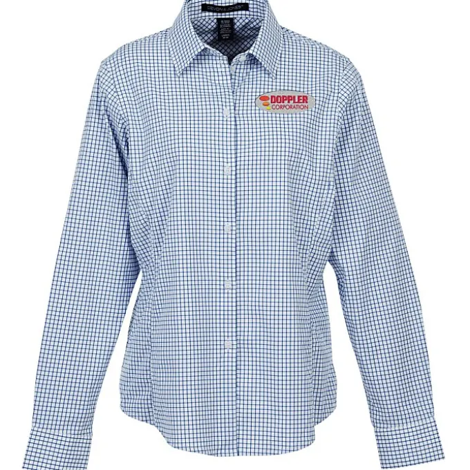 CrownLux Performance Micro Windowpane Shirt - Ladies'