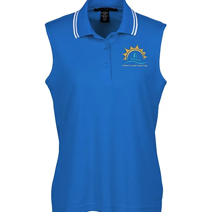CrownLux Performance Plaited Tipped Sleeveless Polo - Ladies'