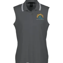 CrownLux Performance Plaited Tipped Sleeveless Polo - Ladies'