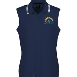 CrownLux Performance Plaited Tipped Sleeveless Polo - Ladies'