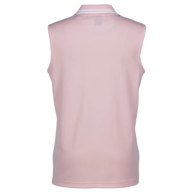 CrownLux Performance Plaited Tipped Sleeveless Polo - Ladies'