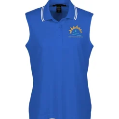 CrownLux Performance Plaited Tipped Sleeveless Polo - Ladies'
