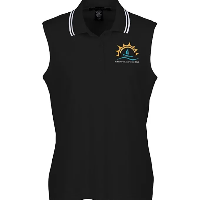 CrownLux Performance Plaited Tipped Sleeveless Polo - Ladies'
