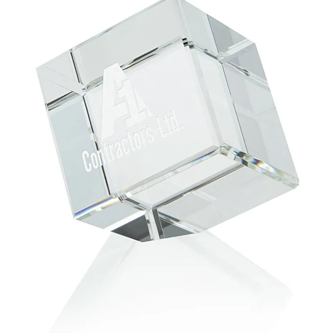 Crystal Corner Block Award - 4 inches