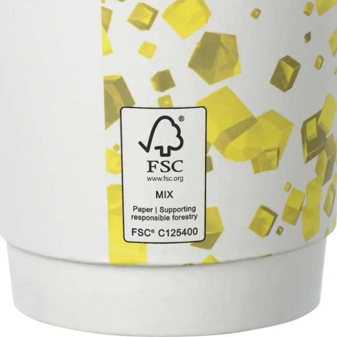Cubes Floating Full Color Insulated Paper Cup with Lid - 16 oz.