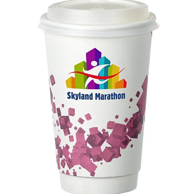 Cubes Floating Full Color Insulated Paper Cup with Lid - 16 oz.