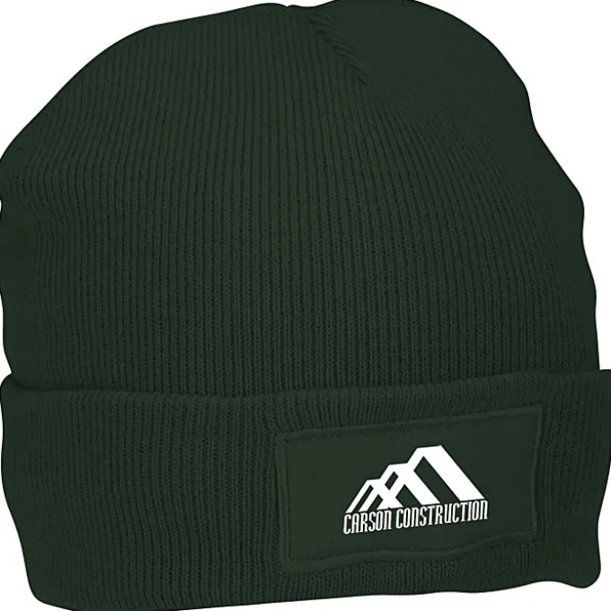 Cuffed Knit Beanie with Patch
