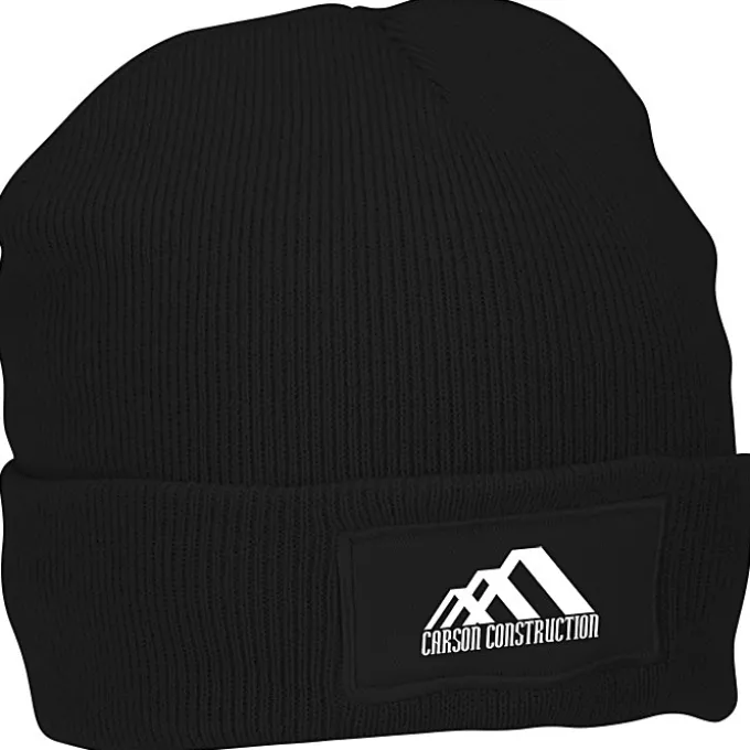 Cuffed Knit Beanie with Patch