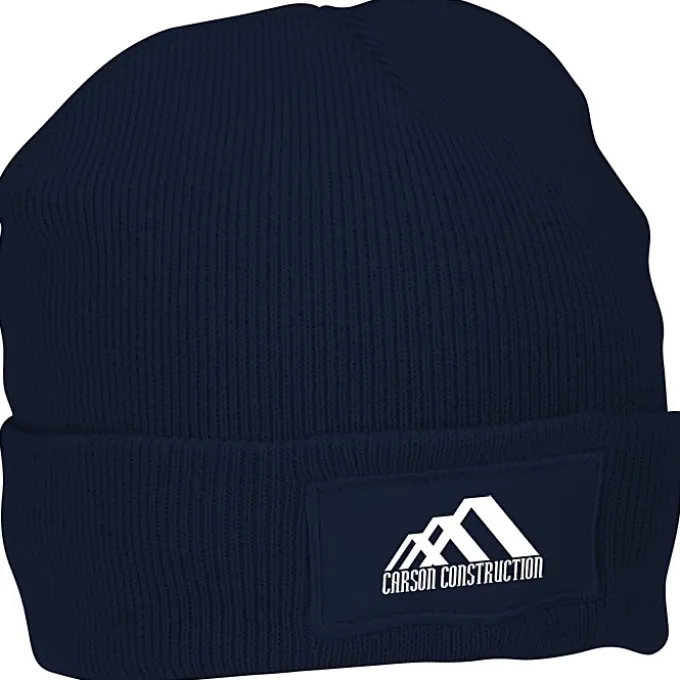 Cuffed Knit Beanie with Patch