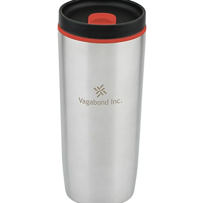 Custom Accent Stainless Travel Mug - 16 oz - Laser Engraved