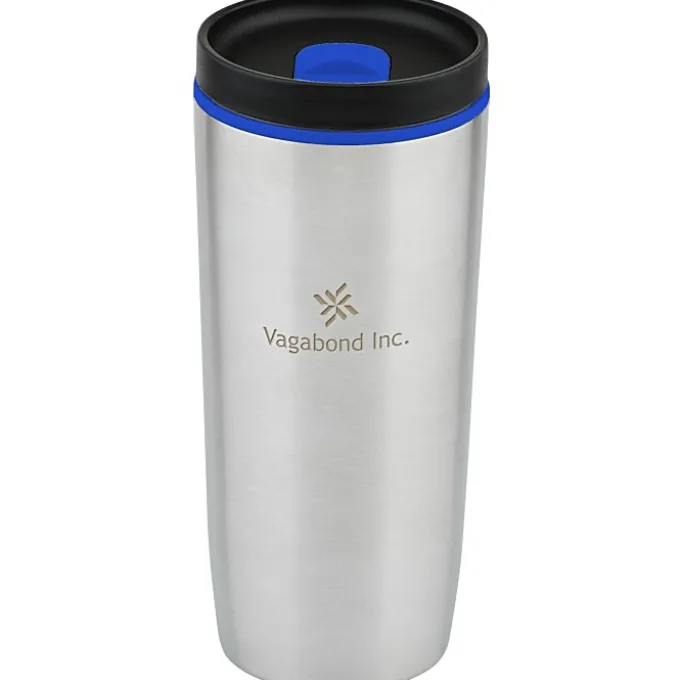 Custom Accent Stainless Travel Mug - 16 oz - Laser Engraved