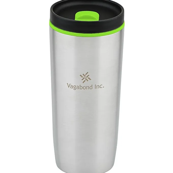 Custom Accent Stainless Travel Mug - 16 oz - Laser Engraved