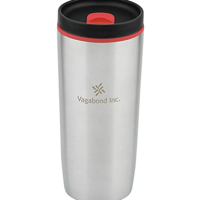 Custom Accent Stainless Travel Mug - 16 oz - Laser Engraved
