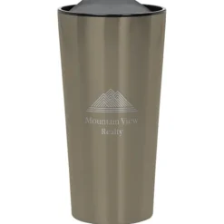 Customized Fashion Metallic Travel Mug - 16 oz - Laser Engraved