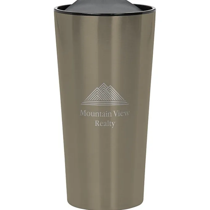 Customized Fashion Metallic Travel Mug - 16 oz - Laser Engraved