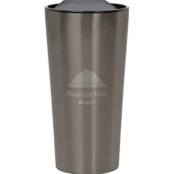 Customized Fashion Metallic Travel Mug - 16 oz - Laser Engraved