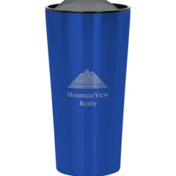Customized Fashion Metallic Travel Mug - 16 oz - Laser Engraved