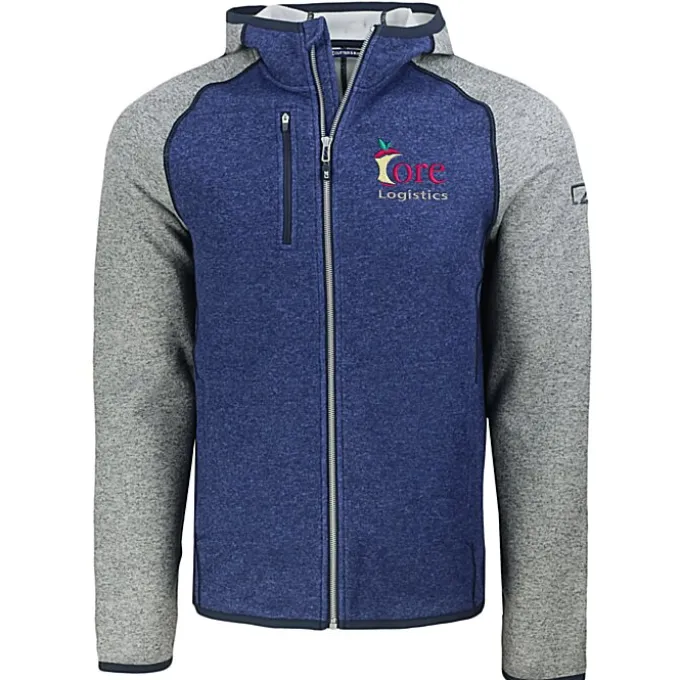 Cutter & Buck Sweater Knit Hooded Fleece Jacket - Men's