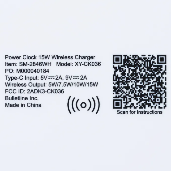 Digital Clock 15W Wireless Charger