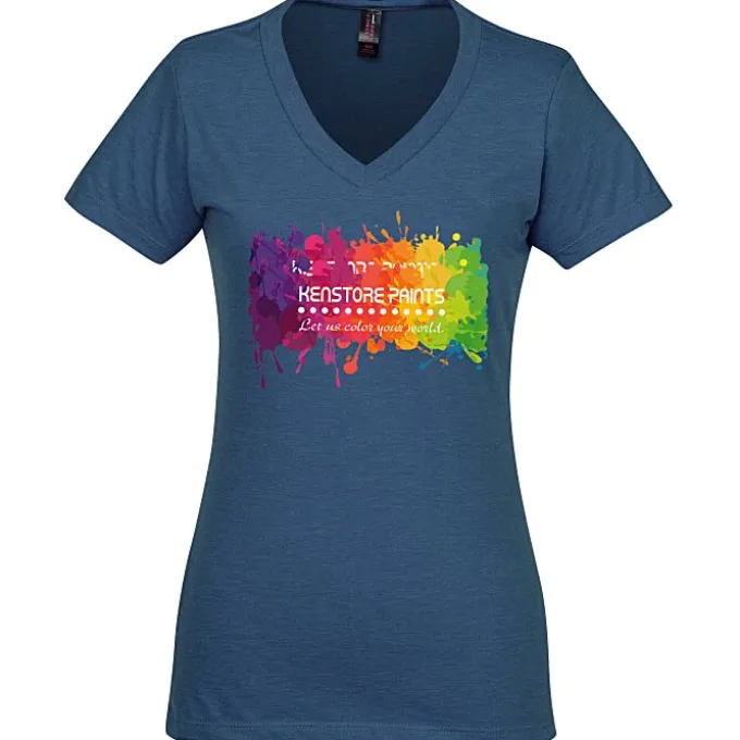 District Perfect Blend V-Neck T-Shirt - Ladies' - Full Color