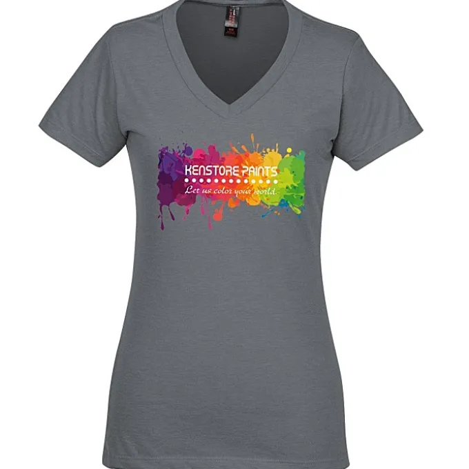 District Perfect Blend V-Neck T-Shirt - Ladies' - Full Color