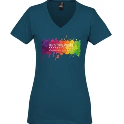District Perfect Blend V-Neck T-Shirt - Ladies' - Full Color