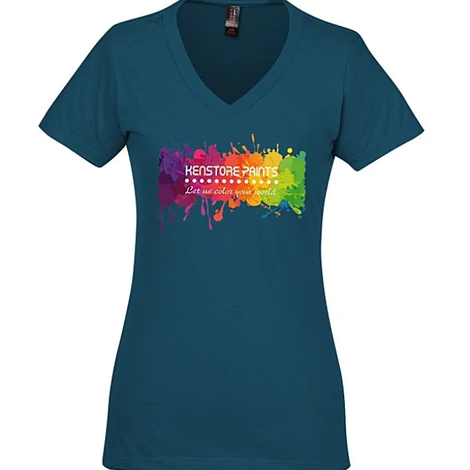 District Perfect Blend V-Neck T-Shirt - Ladies' - Full Color
