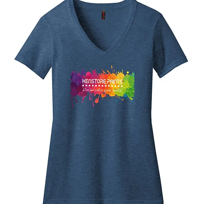 District Perfect Blend V-Neck T-Shirt - Ladies' - Full Color