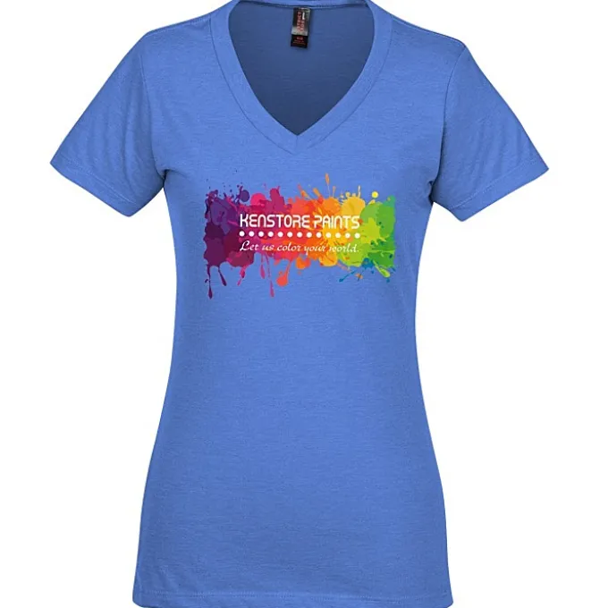District Perfect Blend V-Neck T-Shirt - Ladies' - Full Color