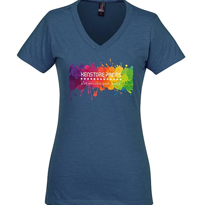 District Perfect Blend V-Neck T-Shirt - Ladies' - Full Color