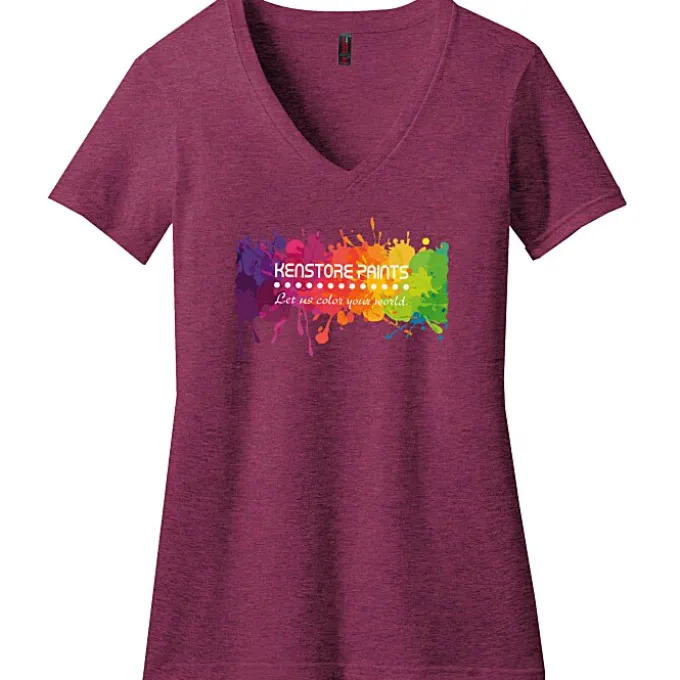 District Perfect Blend V-Neck T-Shirt - Ladies' - Full Color