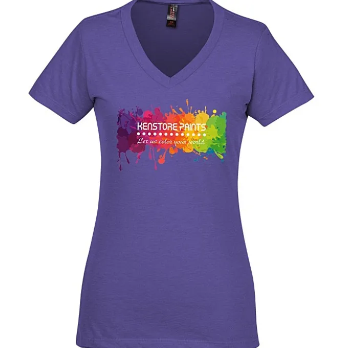 District Perfect Blend V-Neck T-Shirt - Ladies' - Full Color
