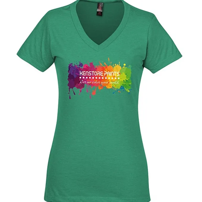 District Perfect Blend V-Neck T-Shirt - Ladies' - Full Color