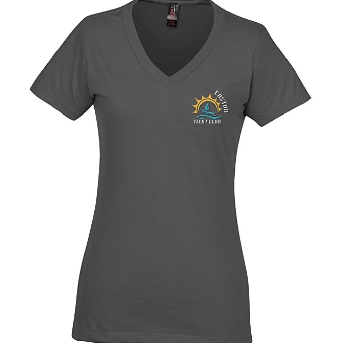 District Perfect Blend V-Neck T-Shirt - Ladies' - Embroidered