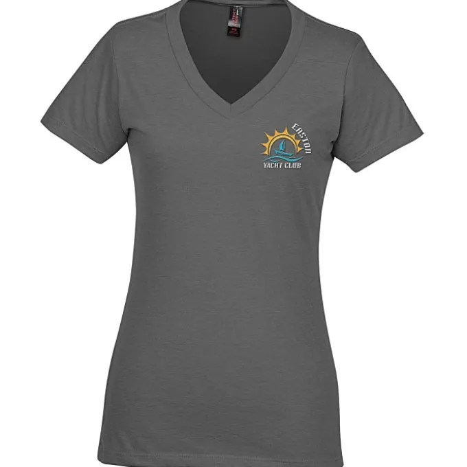 District Perfect Blend V-Neck T-Shirt - Ladies' - Embroidered