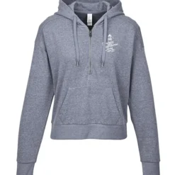District Perfect Tri Iconic Fleece 1/2-Zip Pullover Hoodie - Ladies' - Screen