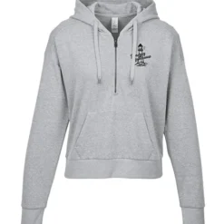 District Perfect Tri Iconic Fleece 1/2-Zip Pullover Hoodie - Ladies' - Screen