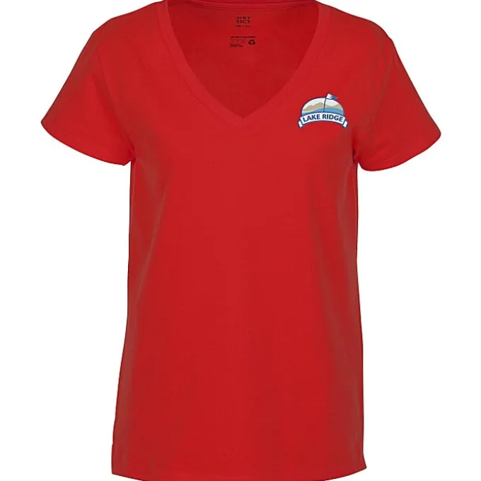 District Recycled V-Neck T-Shirt - Ladies' - Embroidered