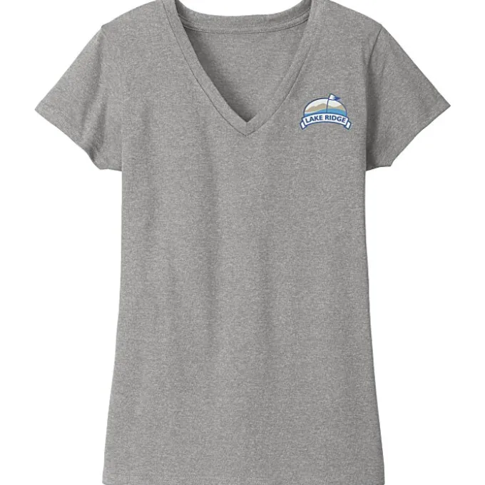 District Recycled V-Neck T-Shirt - Ladies' - Embroidered
