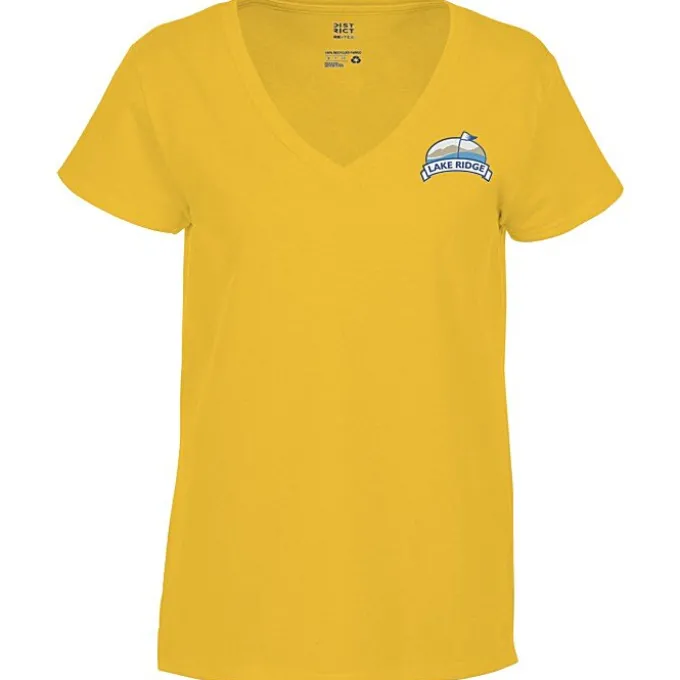 District Recycled V-Neck T-Shirt - Ladies' - Embroidered