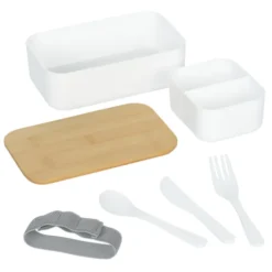 Divided Bento Box with Bamboo Lid Lunch Set