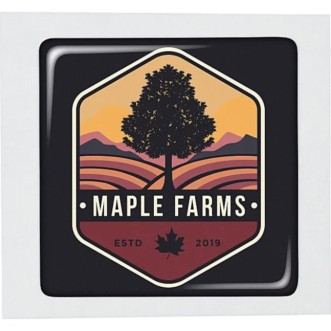 Dome Sticker - Square - 1 1/16 inches x 1 1/16 inches